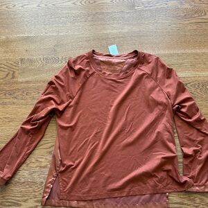 Elegant Rust Long Sleeve Women's Top